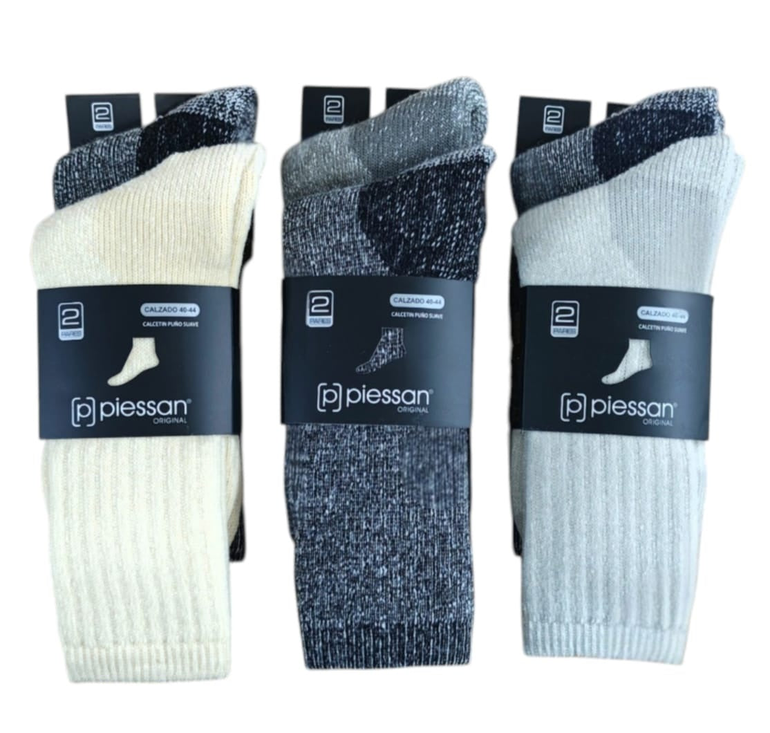 Calcetines Hombre Jaspeados de Algodón Pack 12 Pares – 6 Bipack Colores Surtidos