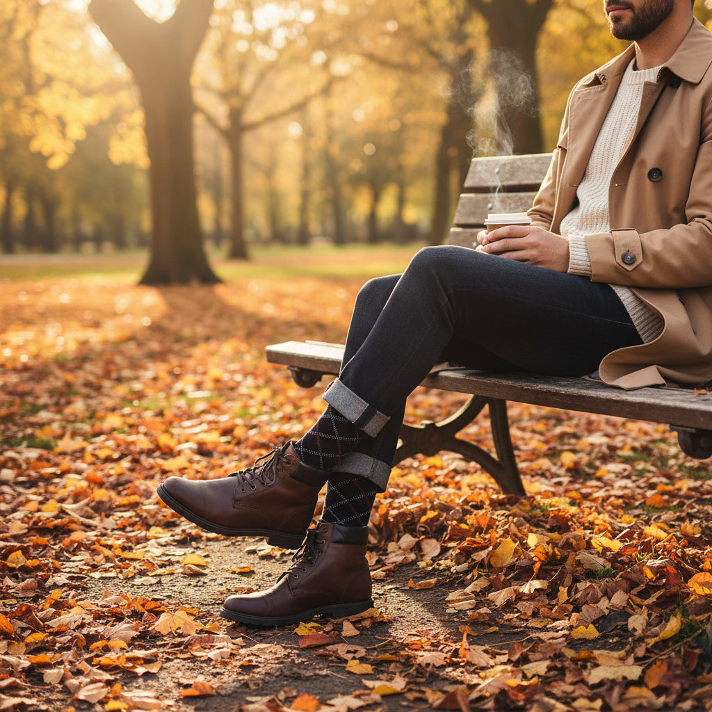 Calcetines de Lana Hombre Diseño Triángulo, Bipack - foto 8