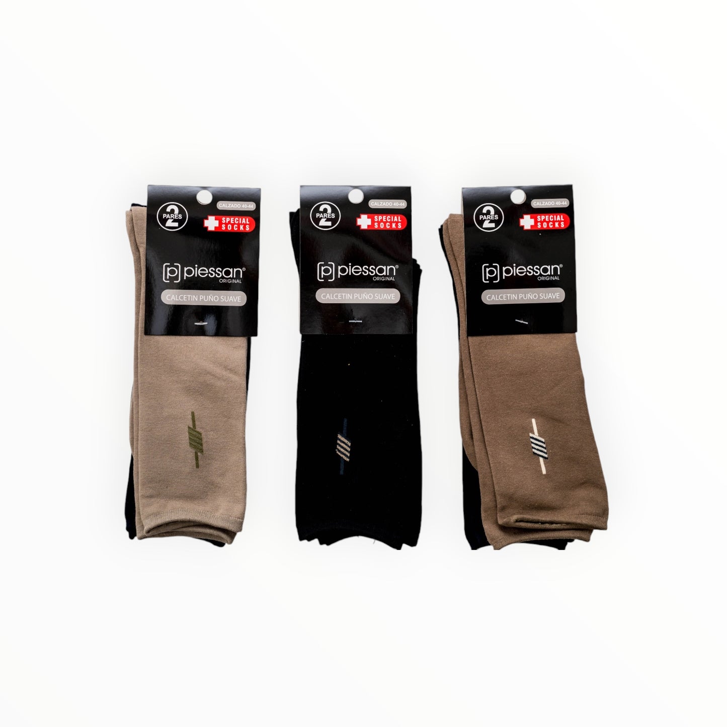 BIPACK CALCETIN ALGODON CON DISEÑO ESPIGA