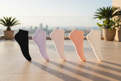 Tobilleras de Algodón Suave Mujer, 6 Bipack 12 Pares