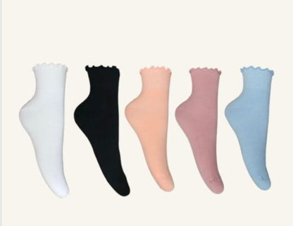 Tobilleros con Volantes Mujer, 6 Bipack 12 Pares