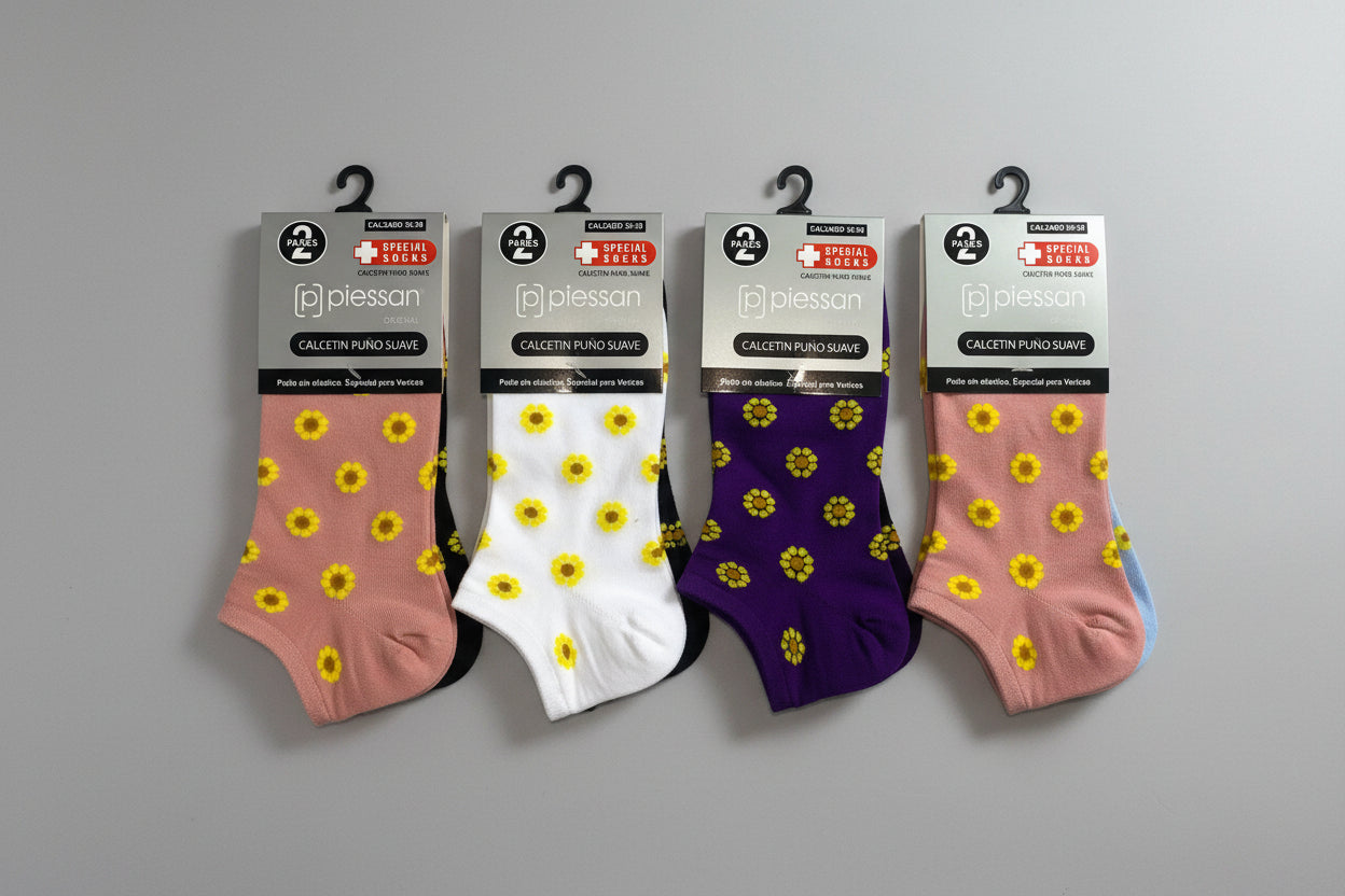 Tobilleros Estampado Girasoles Mujer, 6 Bipack 12 Pares - foto 3