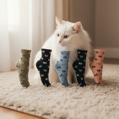 Calcetines Cat Print Media Caña Mujer, 6 Bipack - foto 2