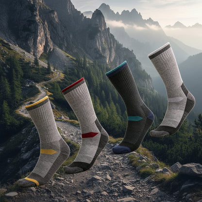 Calcetines Técnicos de Lana Merino Media Caña Alta para Trekking 6 Pares