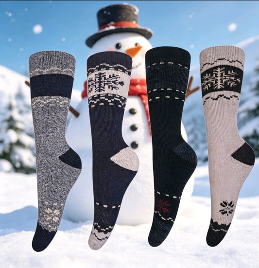 Calcetines de Algodón Diseño Invernal 6 Bipack – Pack 12 Pares Surtidos