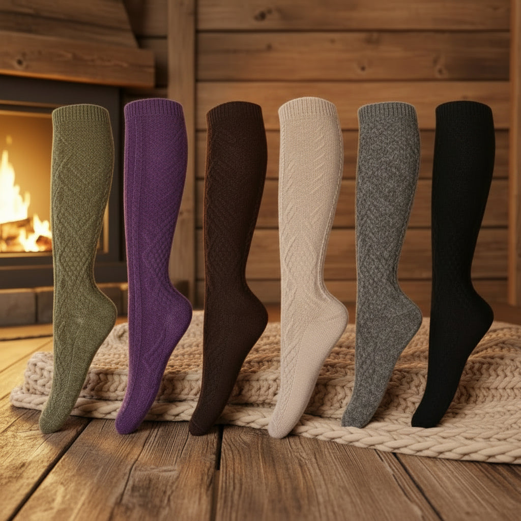 Calcetas Largas de Lana Mujer Pack 12 Pares – Colores Surtidos