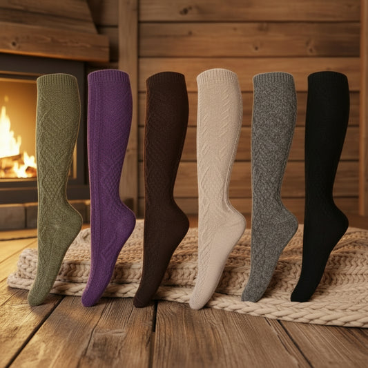 Calcetas Largas de Lana Mujer Pack 12 Pares – Colores Surtidos