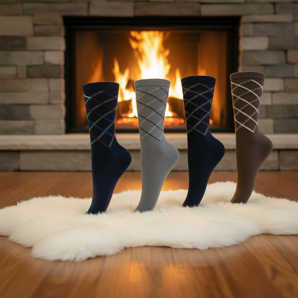 Calcetines Hombre Lana Diseño Triángulo 6 Bipack (12 Pares)