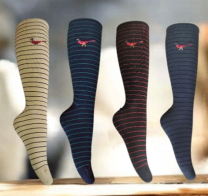 Calcetines Rayas y Faisán Bordado Hombre, 6 Bipack