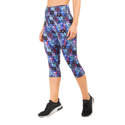Calza de Yoga Azulina Mujer, Ajustada, 3 Tallas